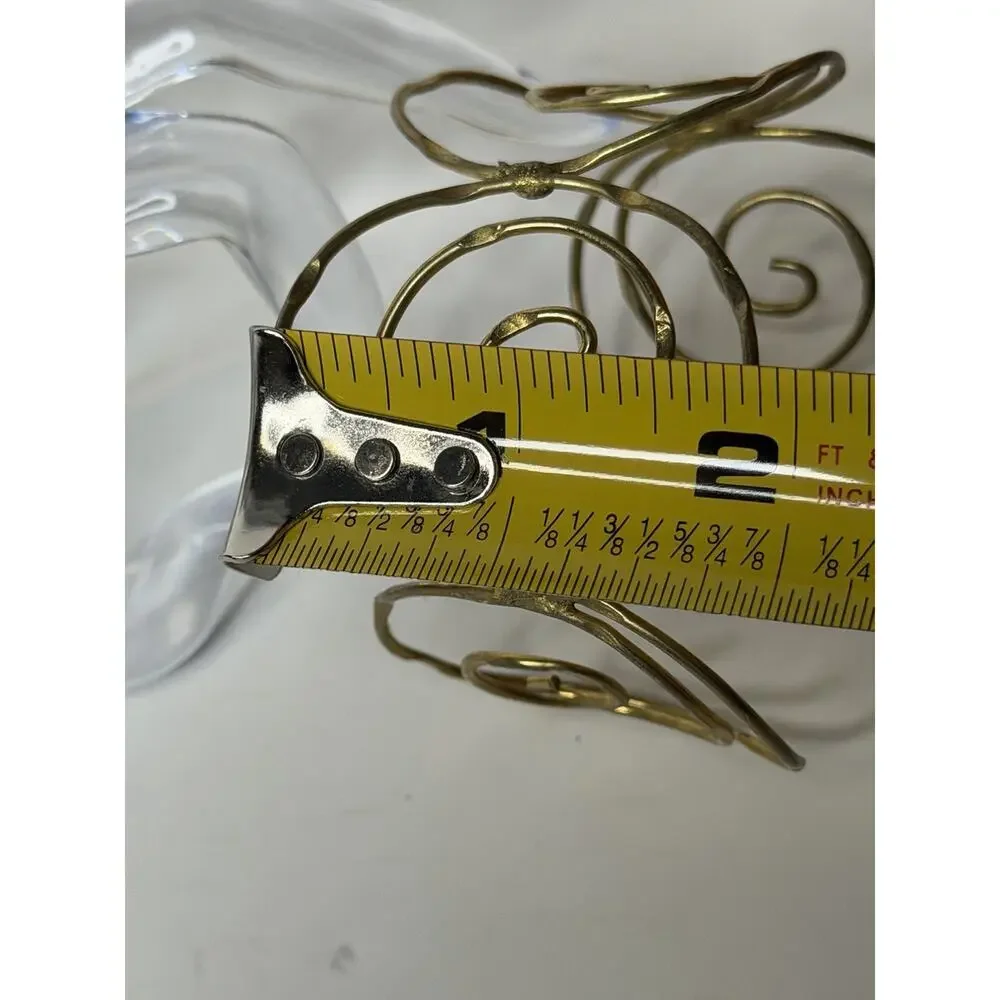 Handcrafted Brass Cuff Bracelet Artisan Abstract Wire Wrapped Scroll Minimalist